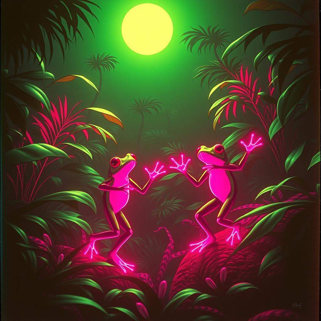 Neon Dreams and Rainforest Scenes