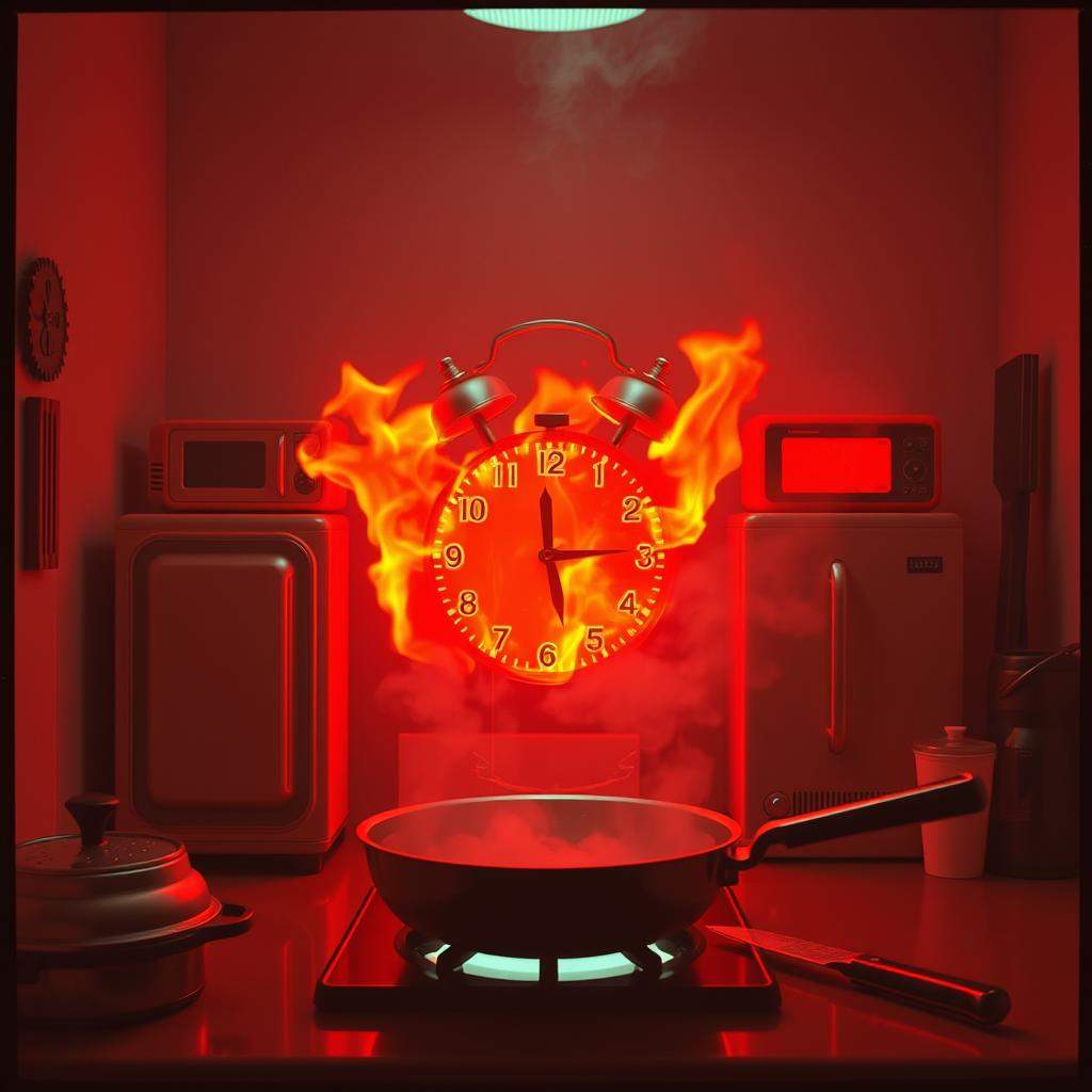 Service Läuft, die Uhr brennt mit