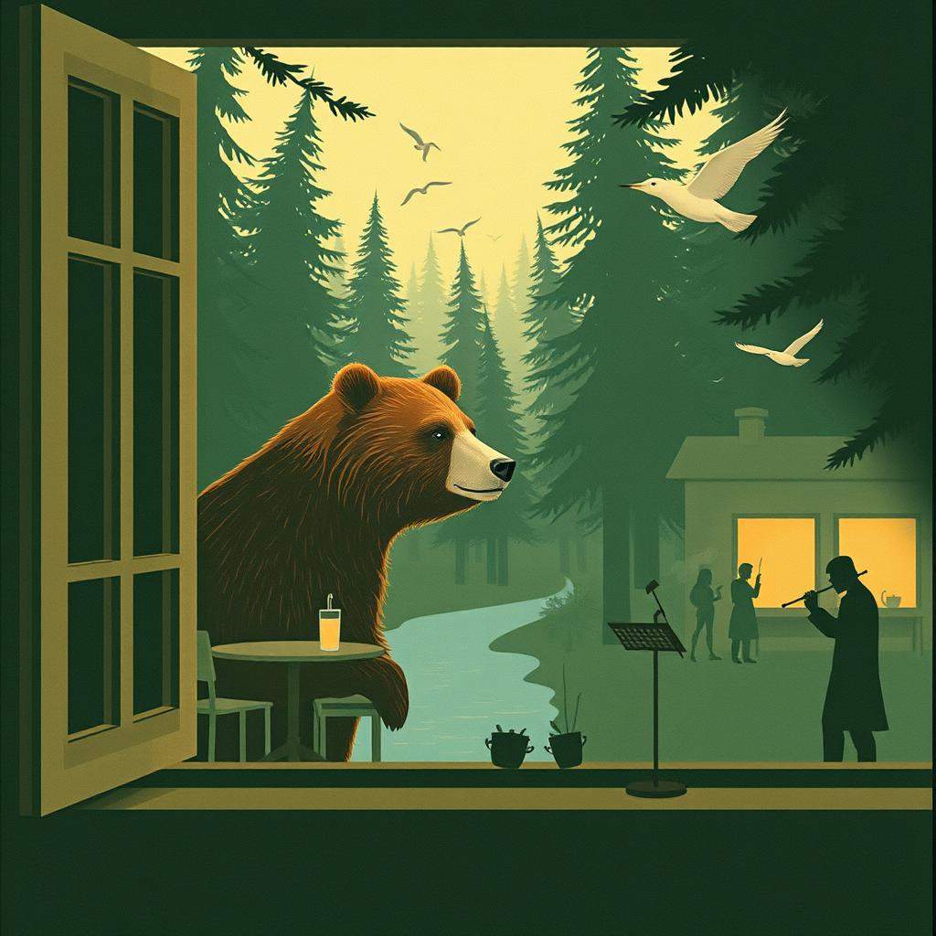 Na floresta o urso marron