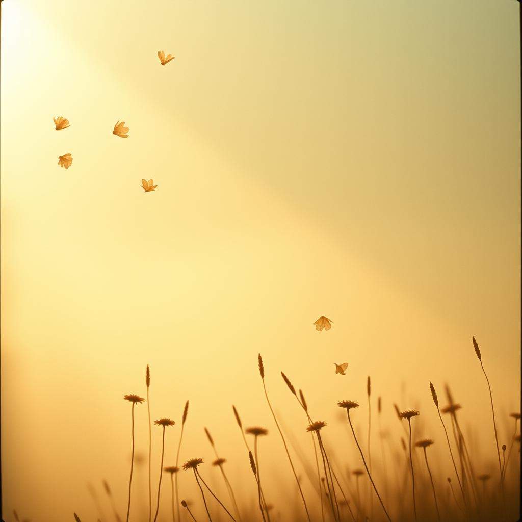 Petals of light in the air