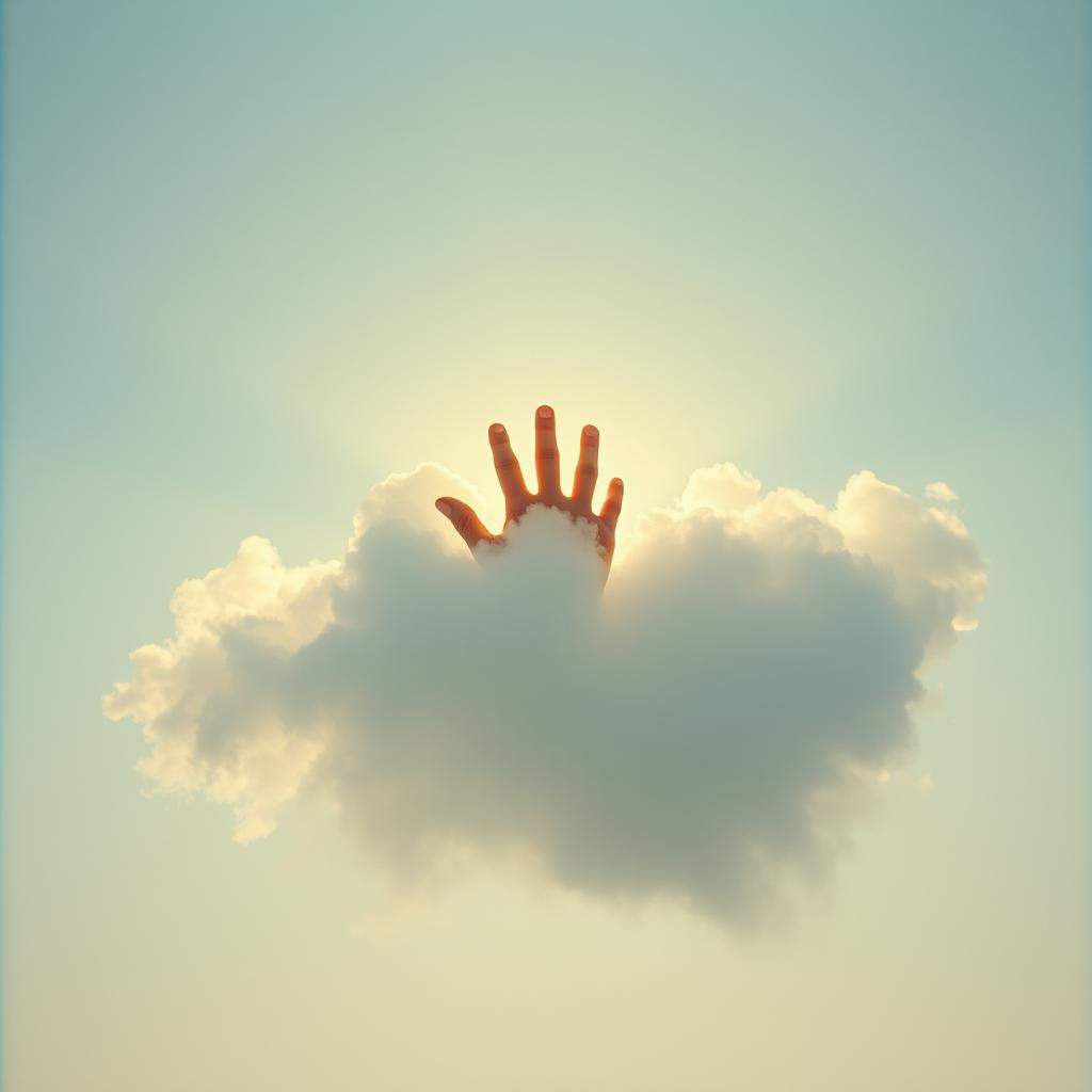The hand of Jesus in mine