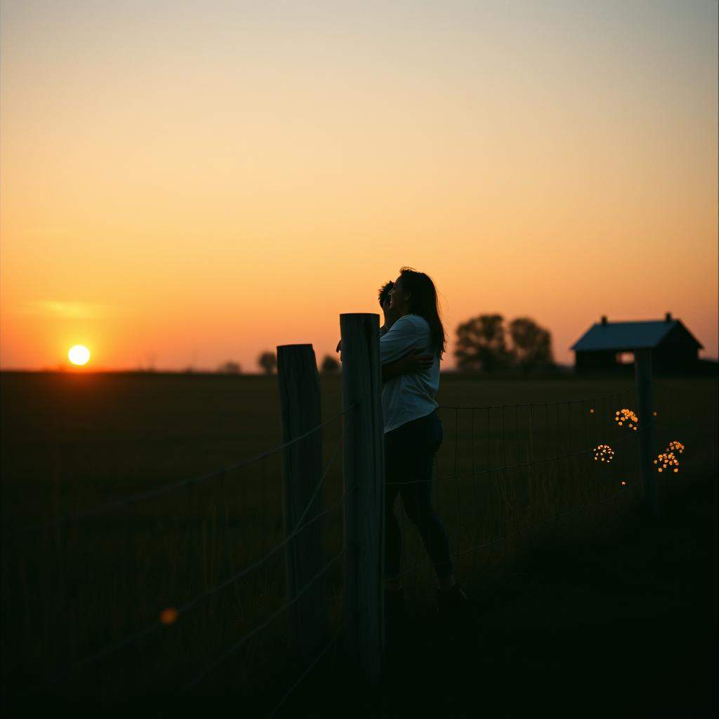 Kissing by the fence post