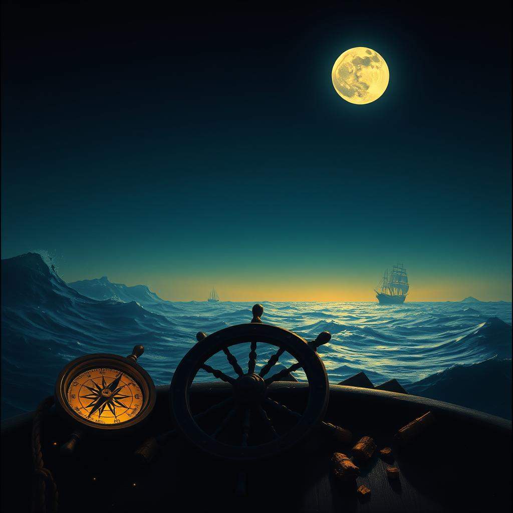 Le rivage sur la boussole