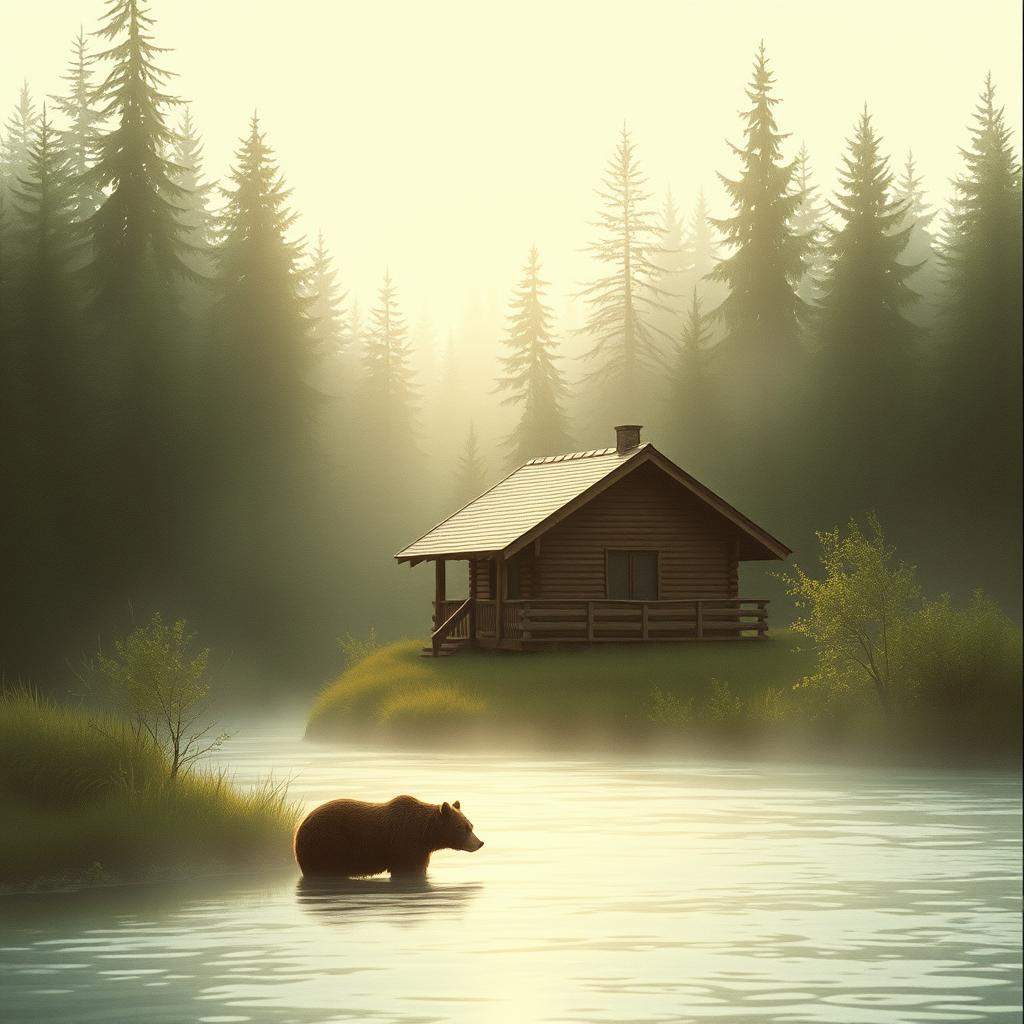 Na floresta o urso marron