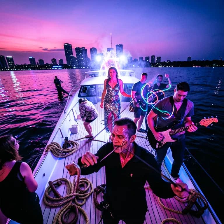 "Neon Tides & Steel Dicks (A Yacht Bash in Miami Bay)"