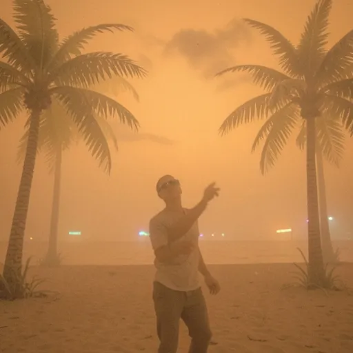 Unter Palmen aus Plastik