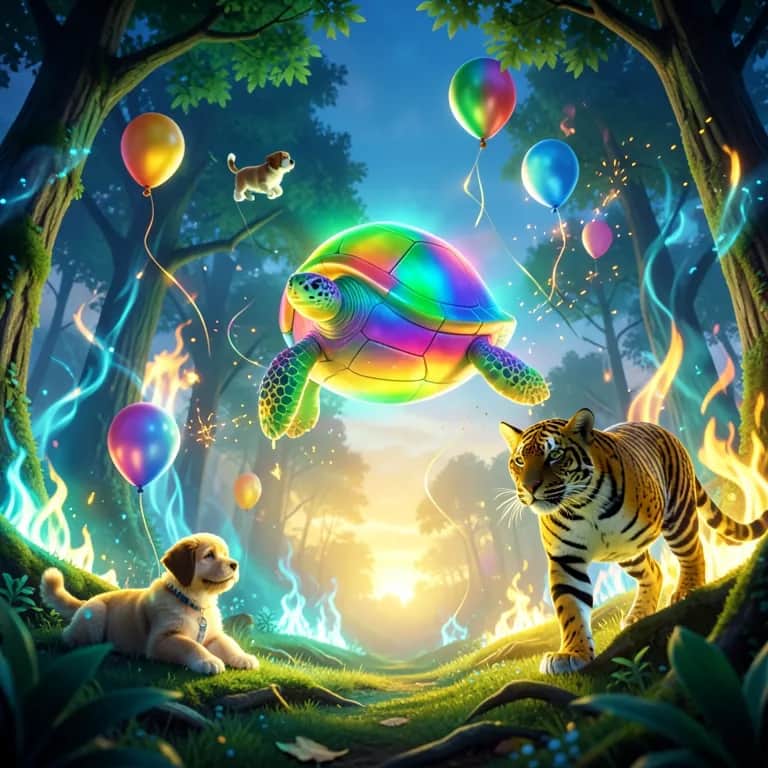 Electric Fire & Rainbow Blue