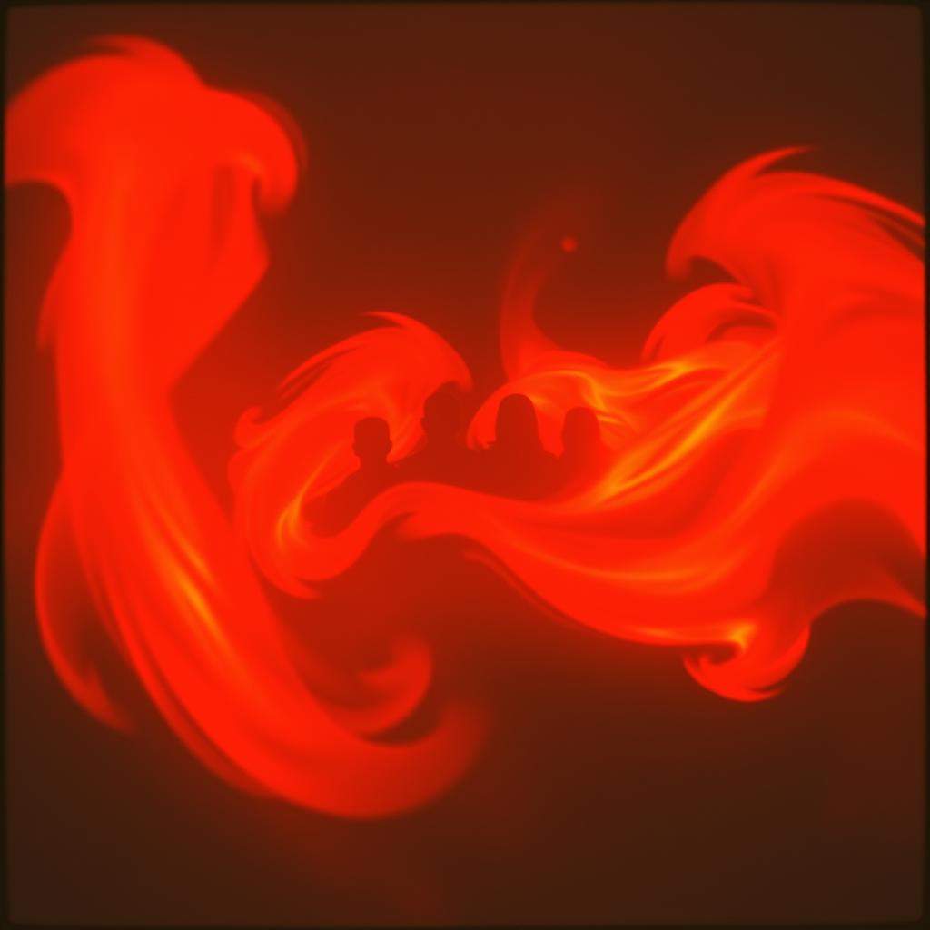 In the burning fire