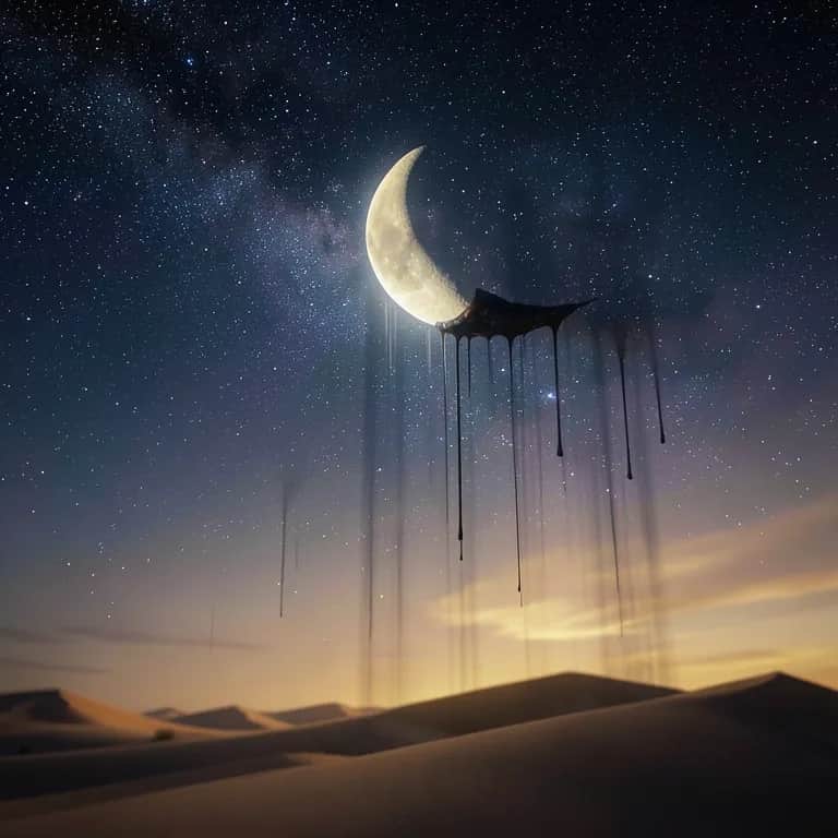 Moon Over Dunes