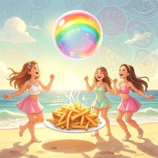 French fries and soap bubbles