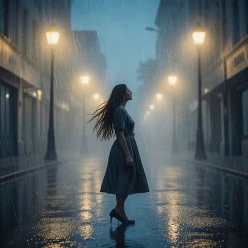 CLAUDIA SOTTO LA PIOGGIA