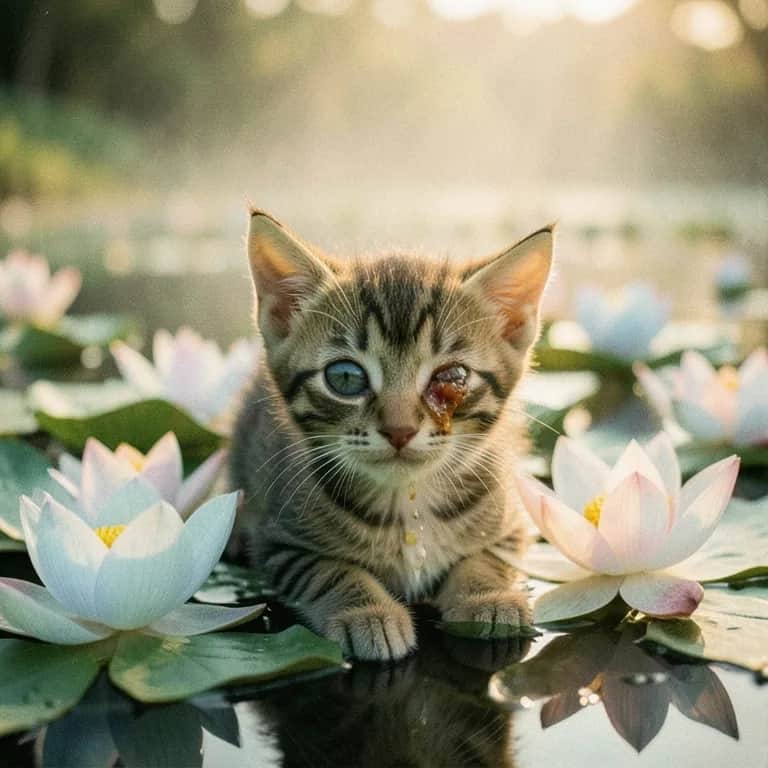 The sick little kitten