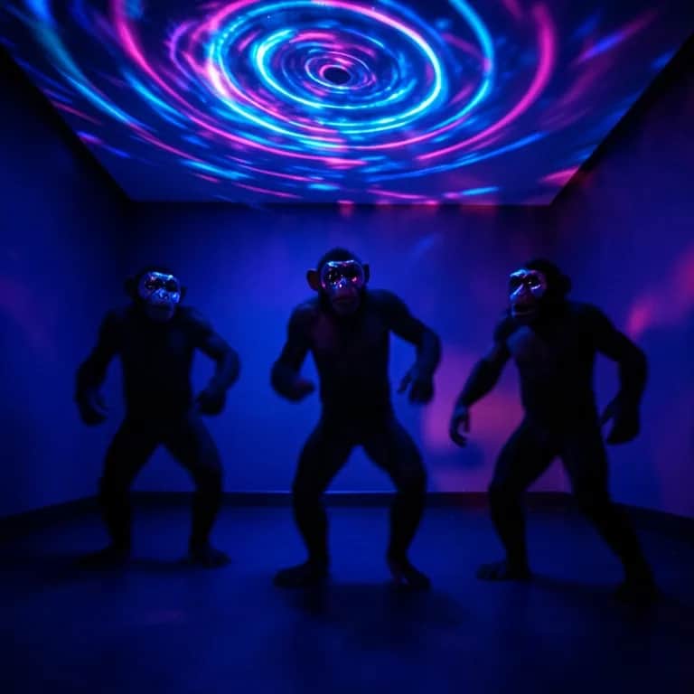 Three monkeys dancing