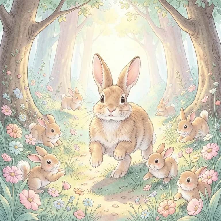 Kleine Häschen hüpfen gerne