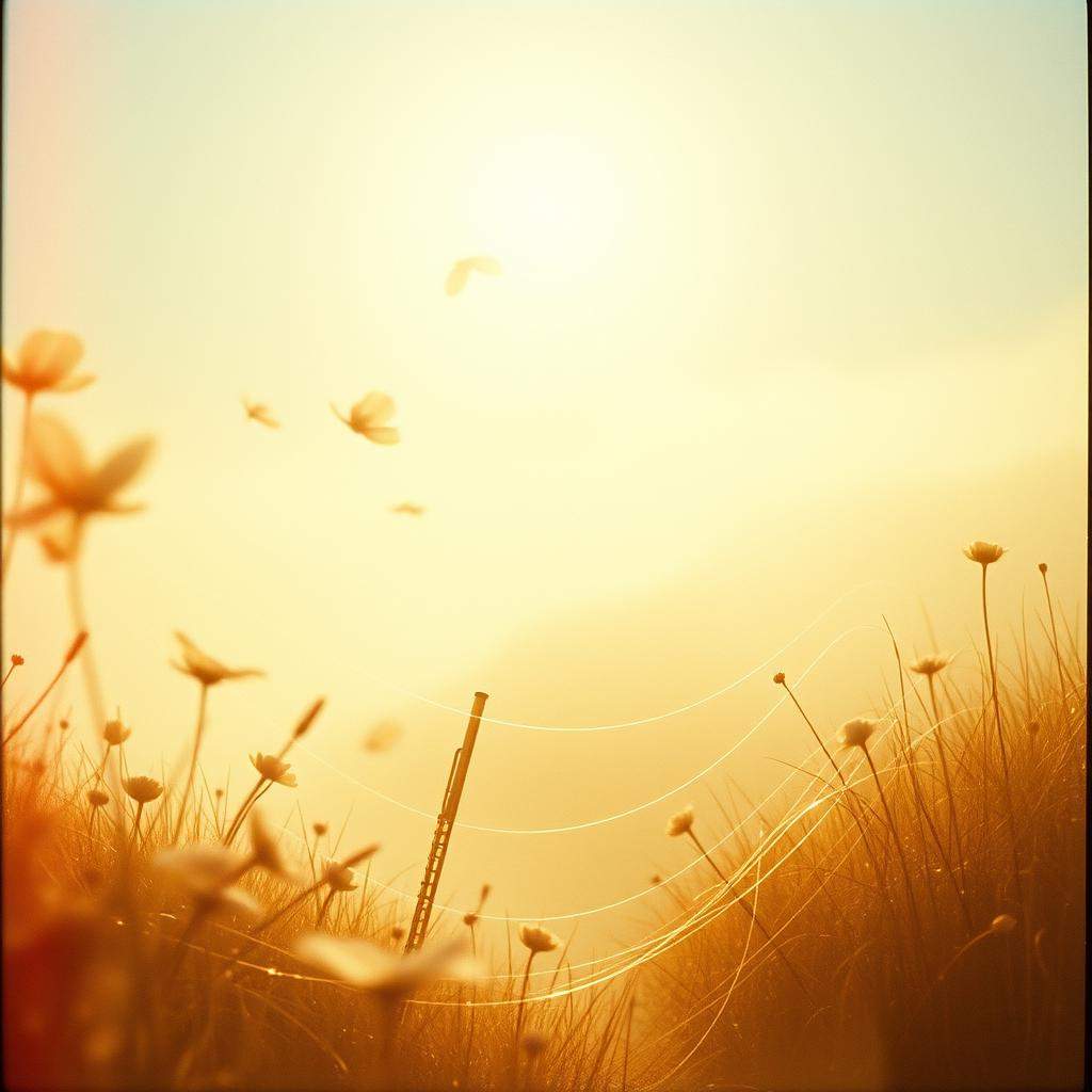 Petals of light in the air