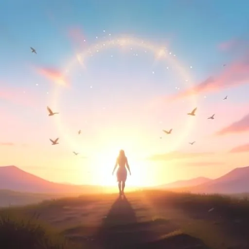 Celestial Grace in Neon Skies