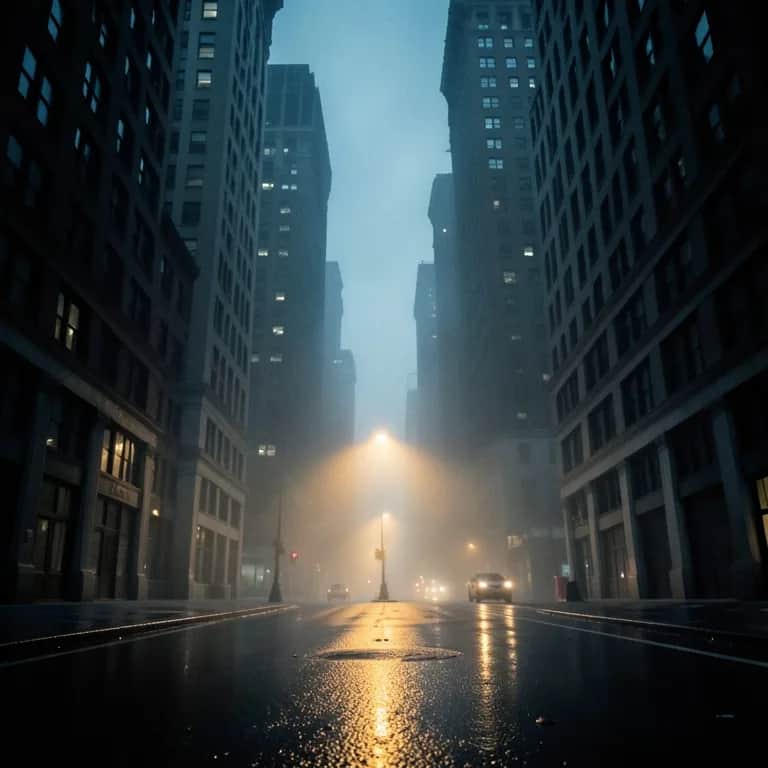 Empty Streets Under the Dark Sky